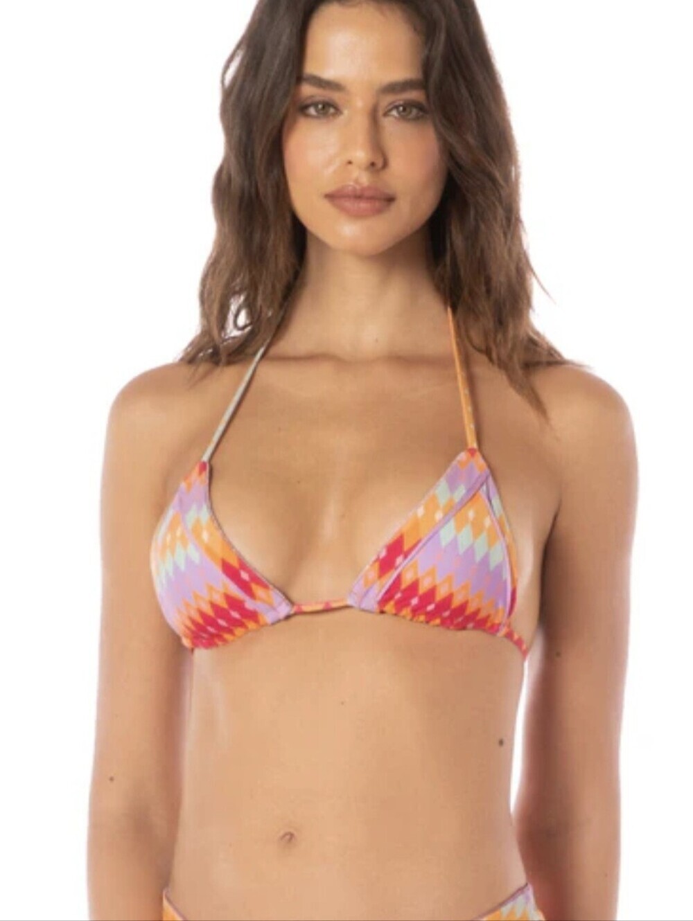 Maaji Pink Prism Balming Reversible Sliding Triangle Bikini Top
